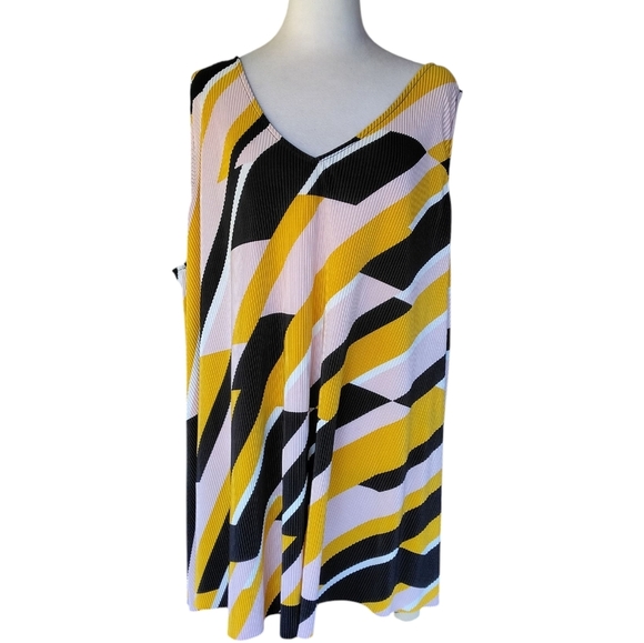 Lane Bryant Geo Textured Swing Tank‎ Top Color Block Size 26 / 28 - Picture 7 of 11